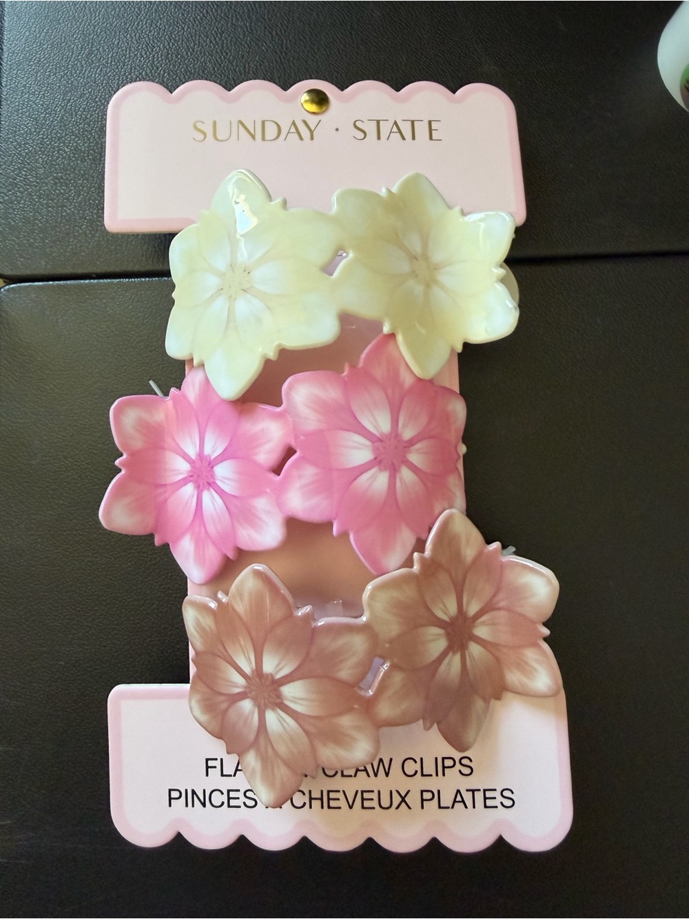 Sunday State Flower Flat Claw Clips Set (3-Piece)